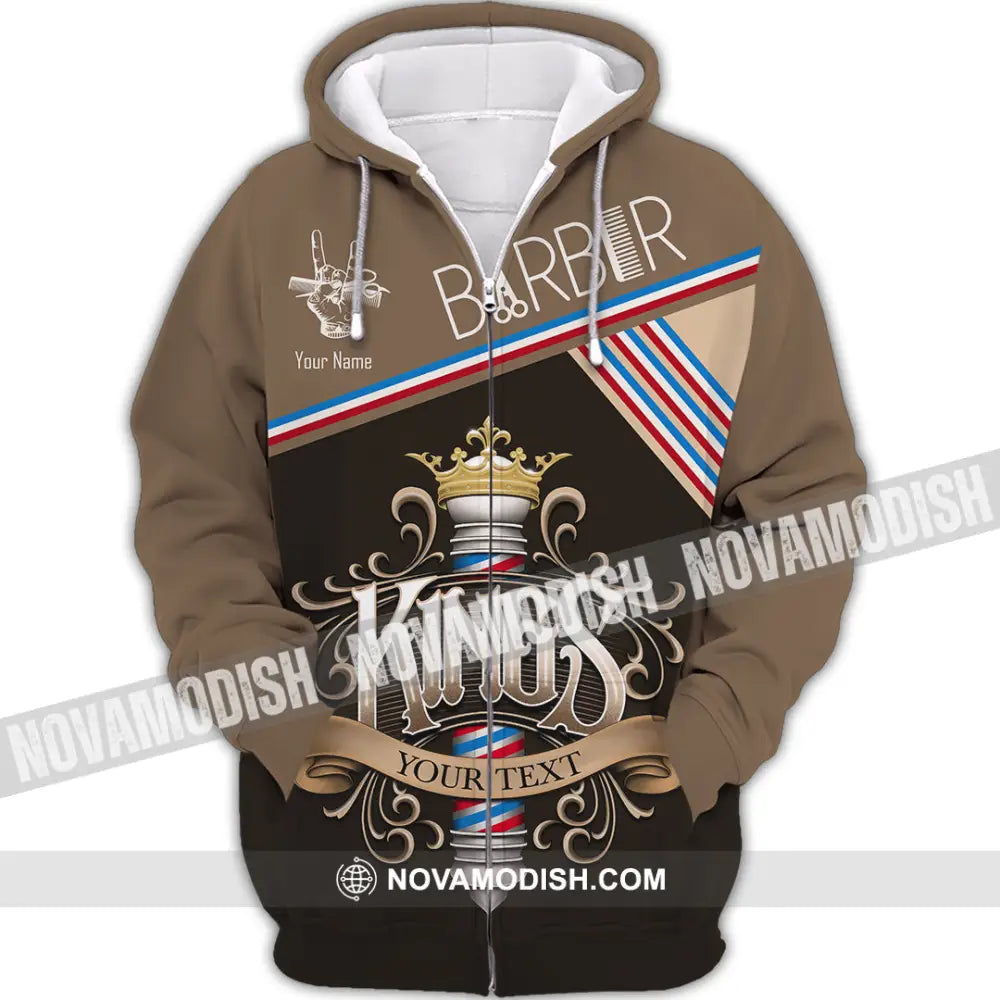 Men Shirt - Custom Barber Kings Shirt Zipper Hoodie / S T-shirt