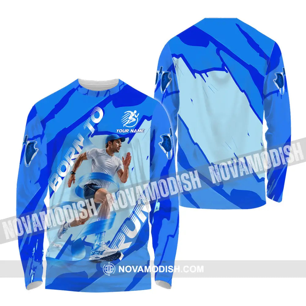 Men Shirt - Custom Born To Run Shirt - Long Sleeve Shirt / S - T-shirt