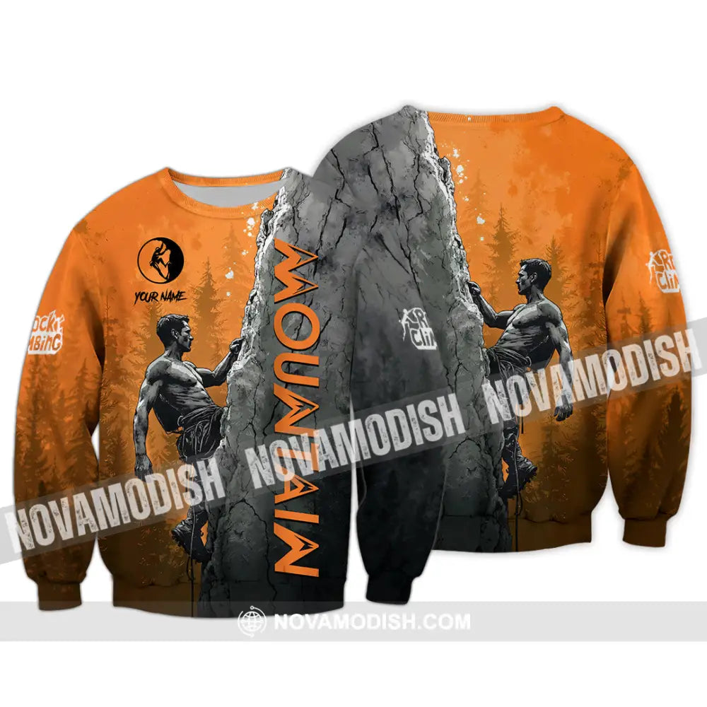 Men Shirt - Custom Climbing Mountain Shirt Long Sleeve / S T-shirt