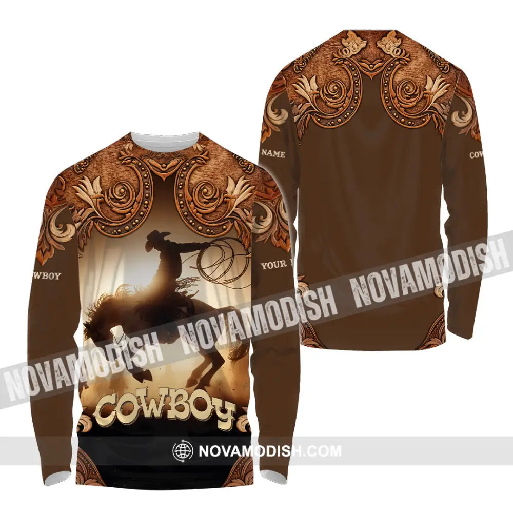 Men Shirt - Custom Cowboy Shirt - Long Sleeve Shirt / S - T-shirt