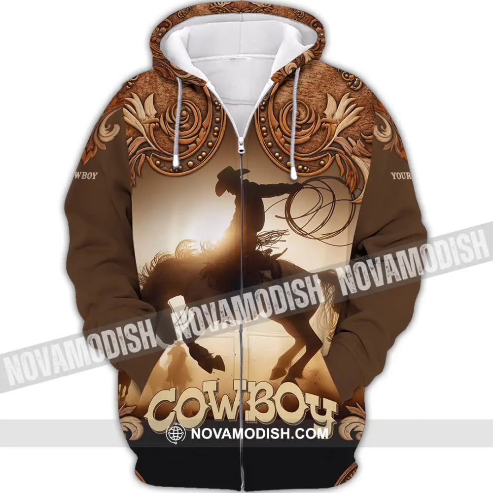 Men Shirt - Custom Cowboy Shirt - Zipper Hoodie / S - T-shirt