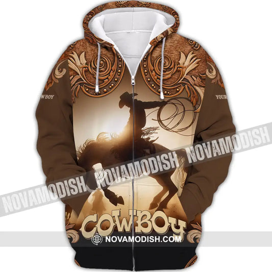 Men Shirt - Custom Cowboy Shirt - Zipper Hoodie / S - T-shirt