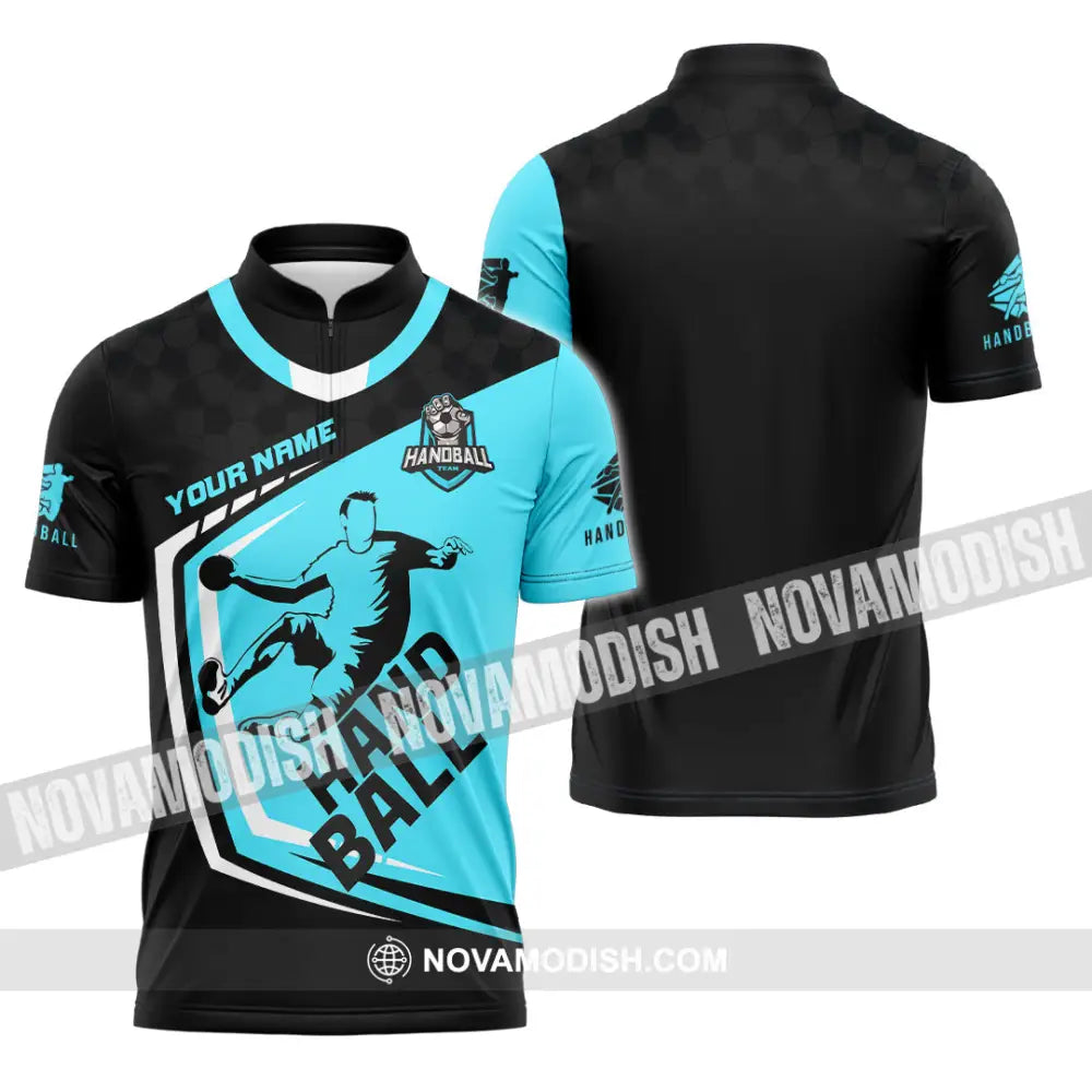 Men Shirt - Custom Handball 3D Shirt - Zipper Polo Shirt / S - T-shirt