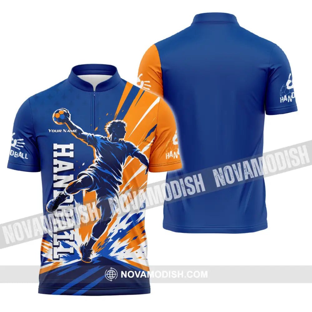 Men Shirt - Custom Handball Shirt - Zipper Polo Shirt / S - T-shirt