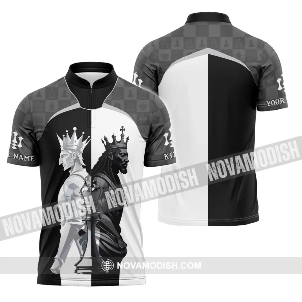 Men Shirt - Custom King Of Chess Shirt Zipper Polo Shirt / S T-shirt