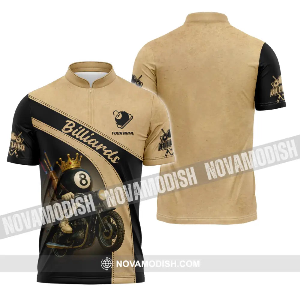 Men Shirt - Custom Kings Of Billiards Shirt Zipper Polo Shirt / S T-shirt
