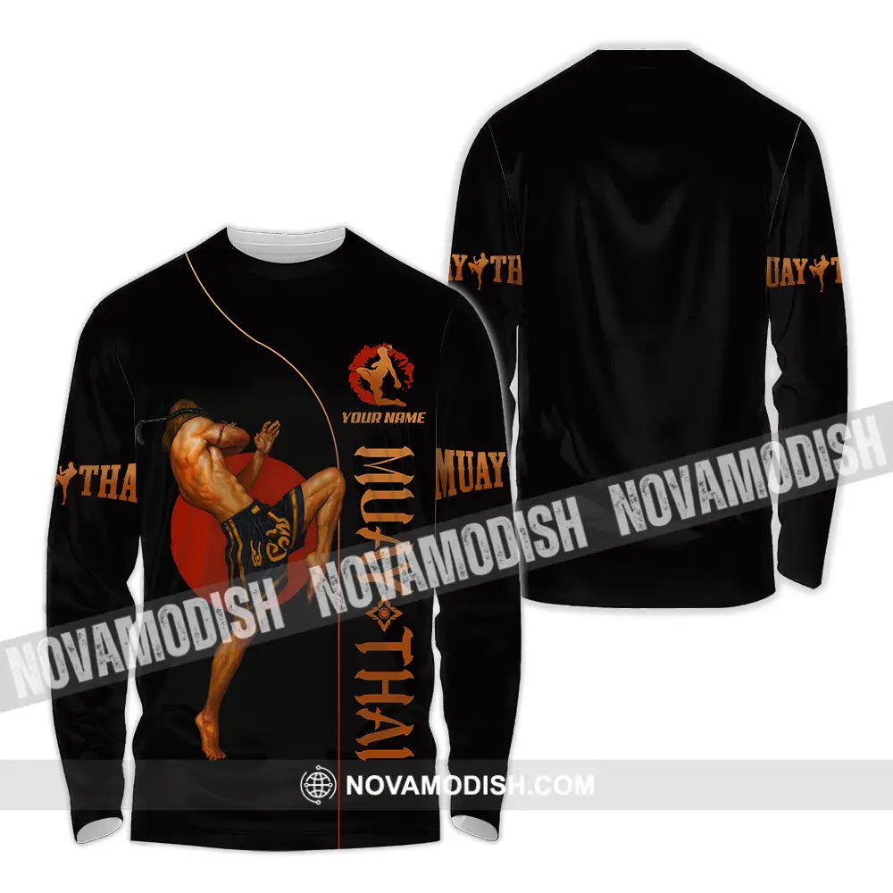 Men Shirt - Custom Let’s Fight Muay Thai Sport Shirt Long Sleeve Shirt / S T-shirt