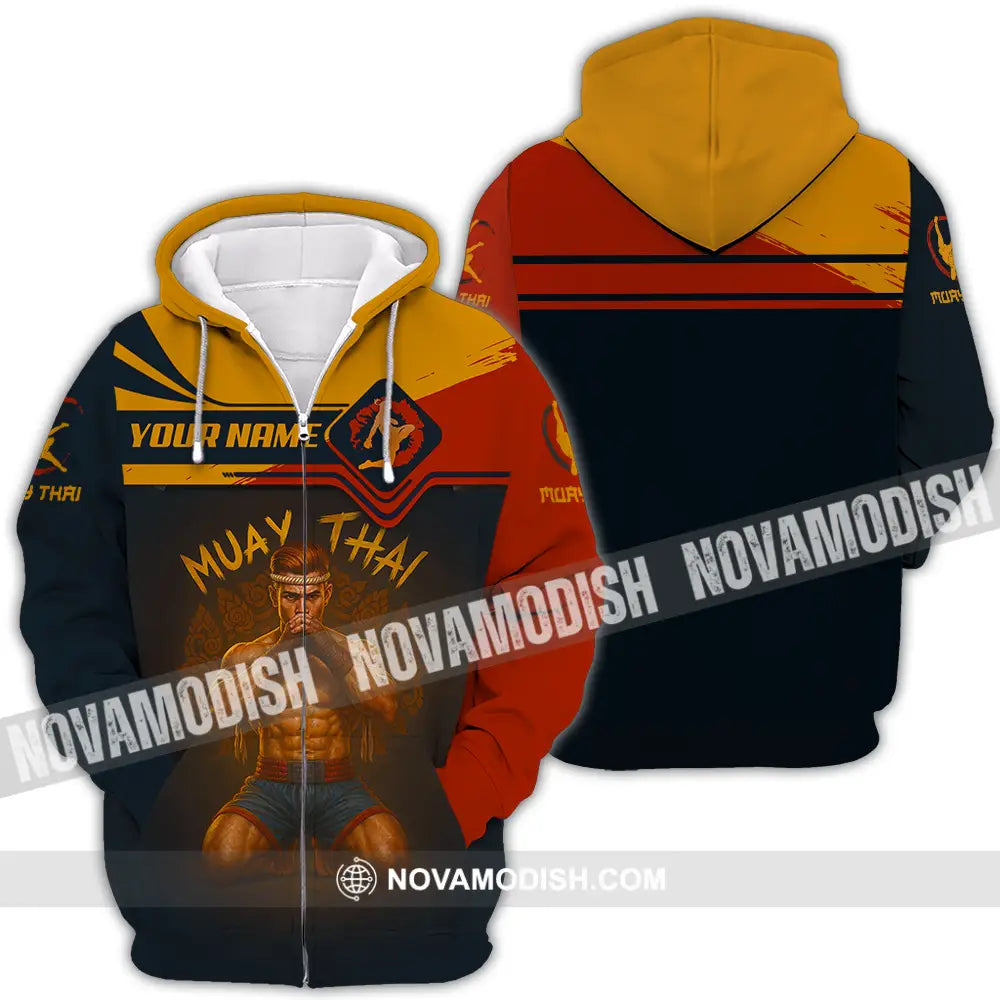Men Shirt - Custom Let’s Fight Muay Thai Sport Shirt Zipper Hoodie / S T-shirt