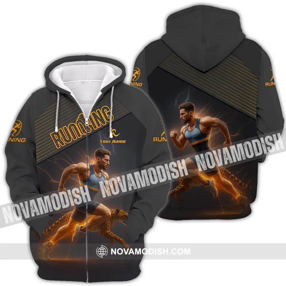 Men Shirt - Custom Man Running Shirt Zipper Hoodie / S T-shirt