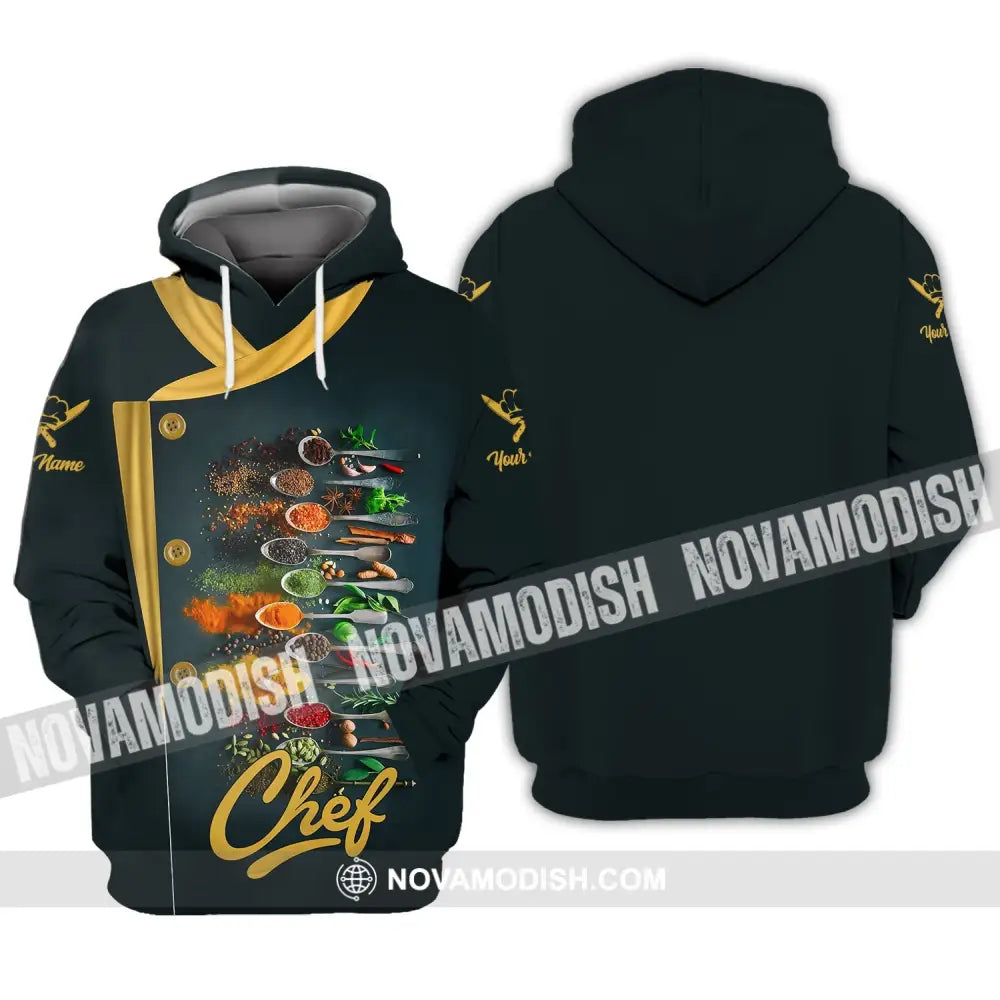 Men Shirt - Custom Name Shirt - Chef Shirt With Cooking Spices Hoodie / S T-shirt