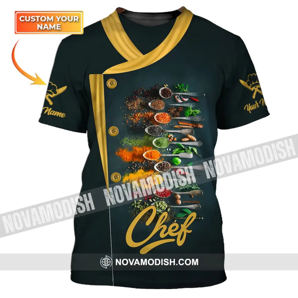 Men Shirt - Custom Name Shirt - Chef Shirt With Cooking Spices T-shirt