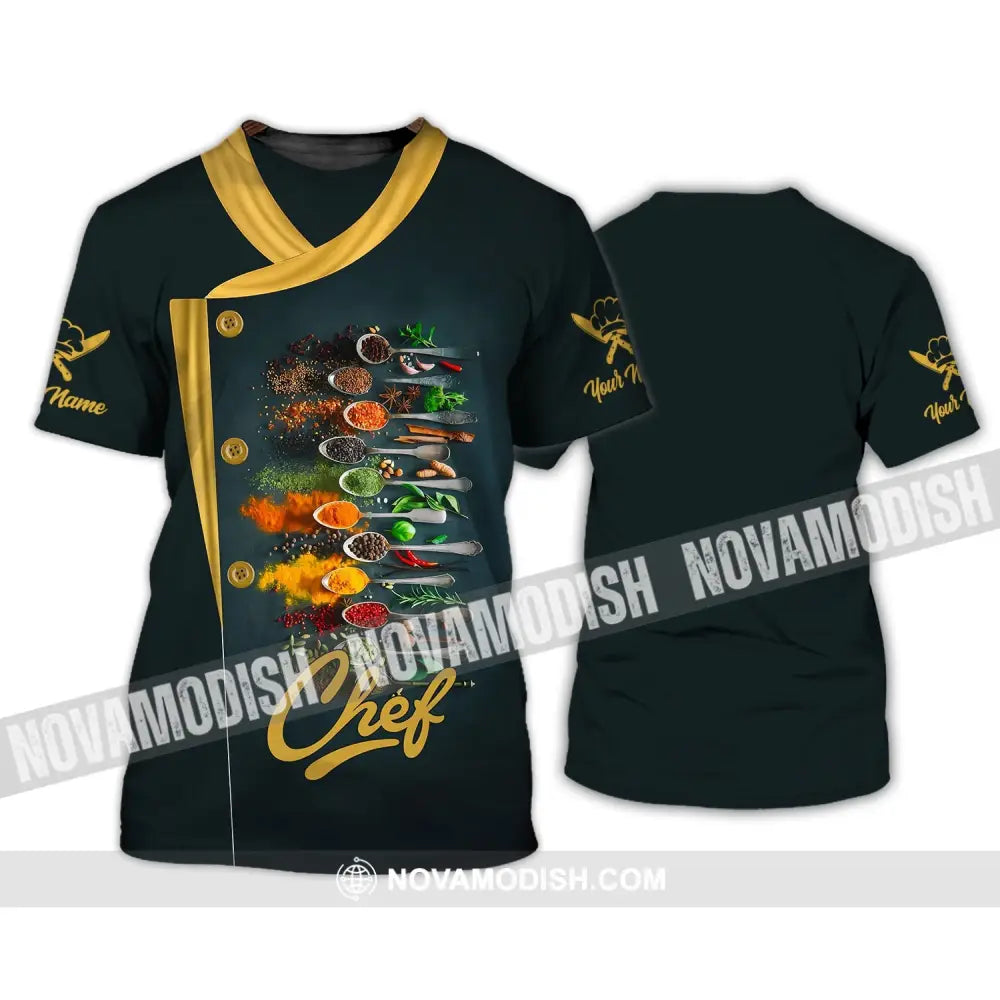 Men Shirt - Custom Name Shirt - Chef Shirt With Cooking Spices T-Shirt / S T-shirt