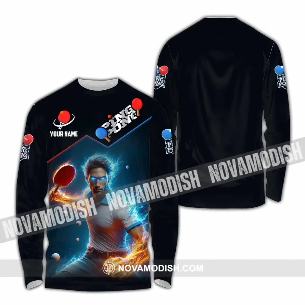 Men Shirt - Custom Ping Pong Lover Shirt Long Sleeve Shirt / S T-shirt