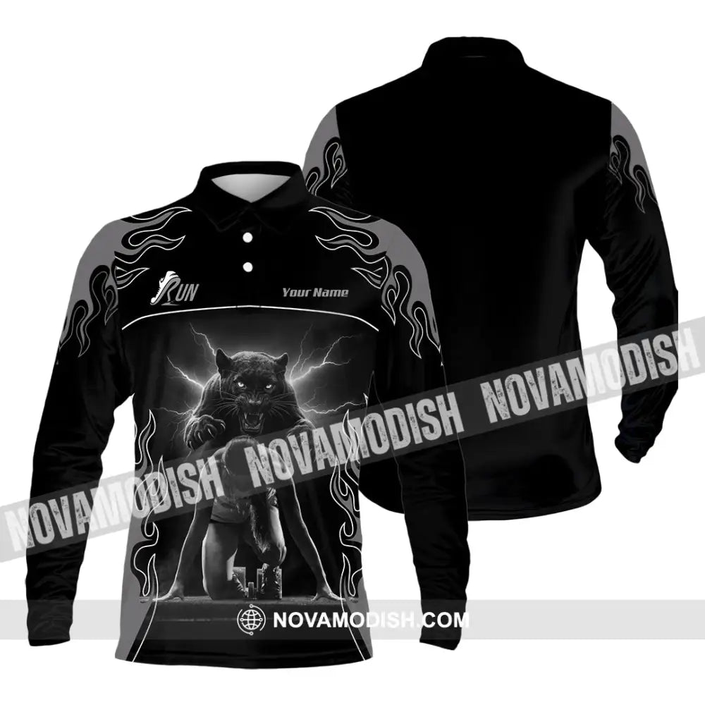 Men Shirt - Custom Ready To Run Love Running Shirt Long Sleeve Polo / S T-shirt