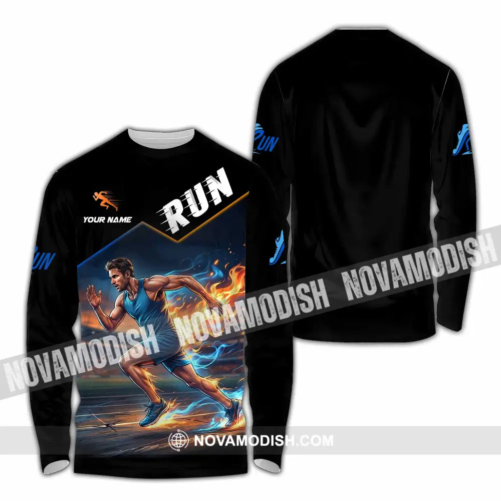 Men Shirt - Custom Run Shirt - Long Sleeve Shirt / S - T-shirt