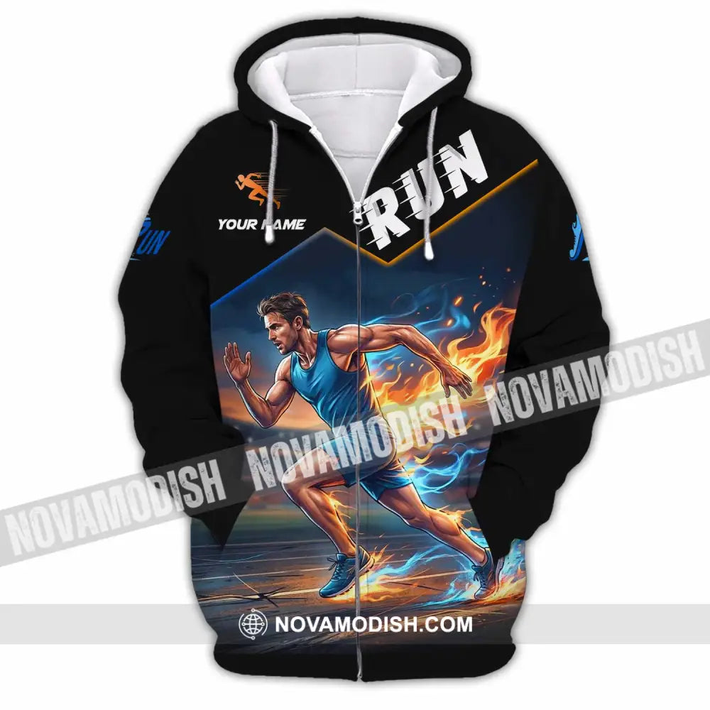 Men Shirt - Custom Run Shirt - Zipper Hoodie / S - T-shirt