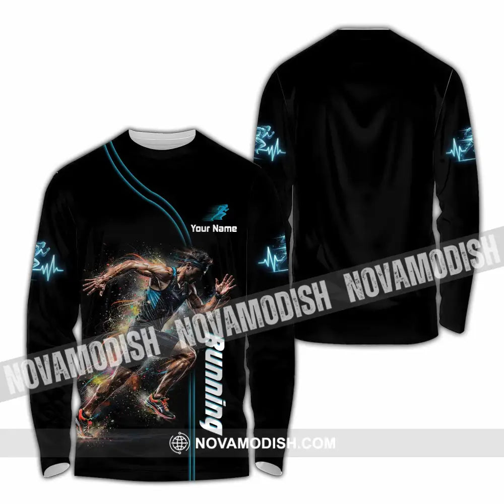 Men Shirt - Custom Running Shirt - Long Sleeve Shirt / S - T-shirt