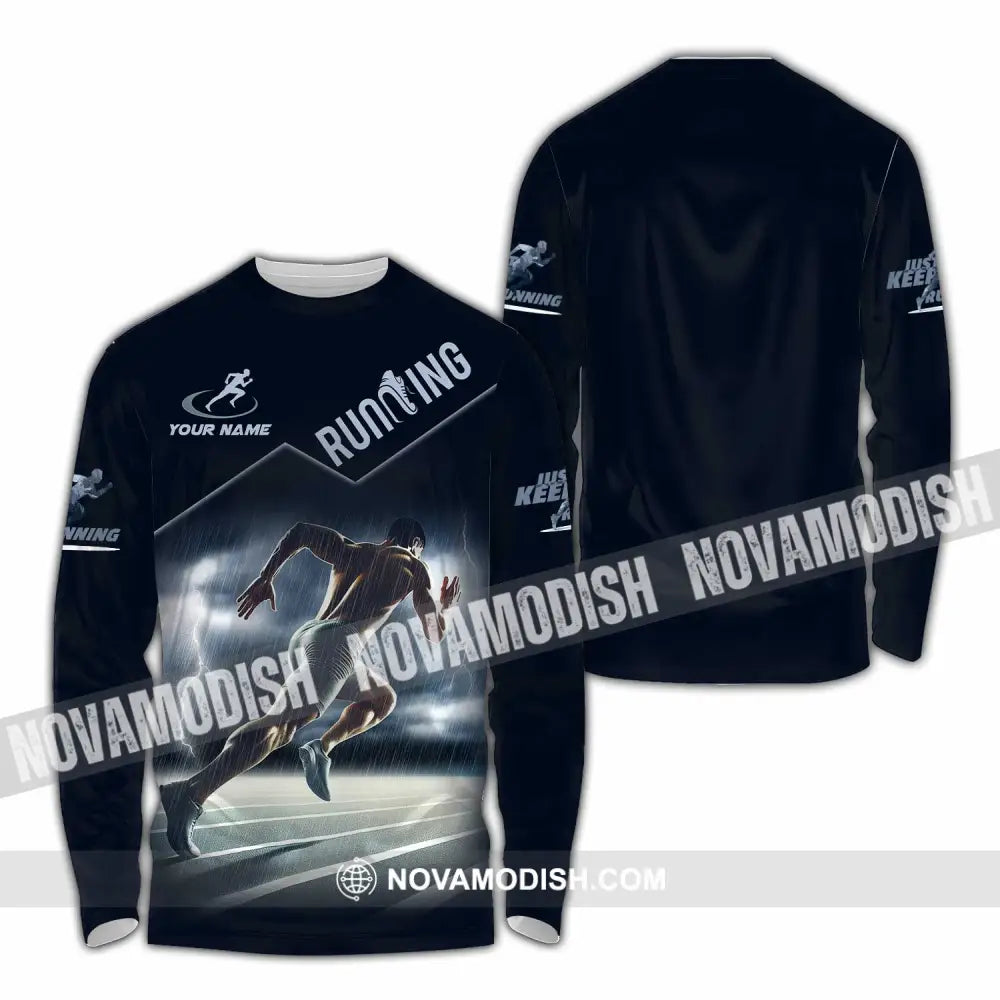 Men Shirt - Custom Running Shirt Long Sleeve Shirt / S T-shirt