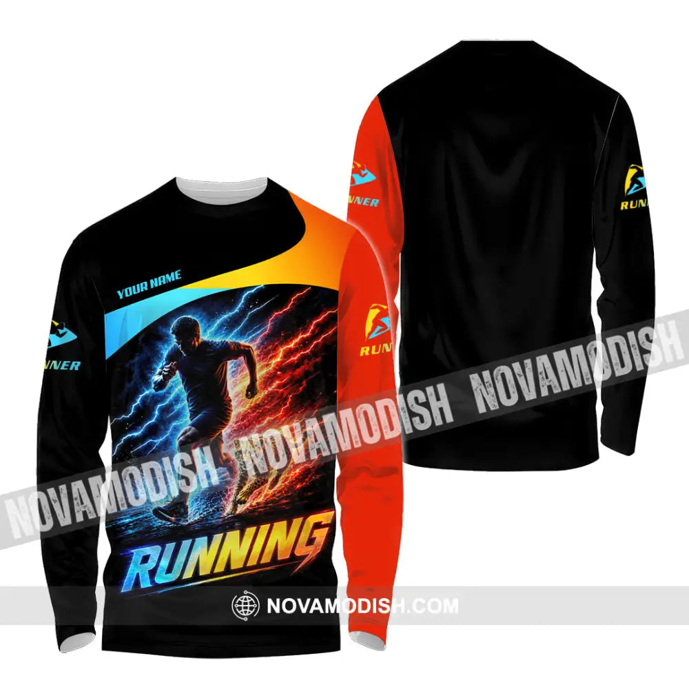 Men Shirt - Custom Running Shirt - Long Sleeve Shirt / S - T-shirt