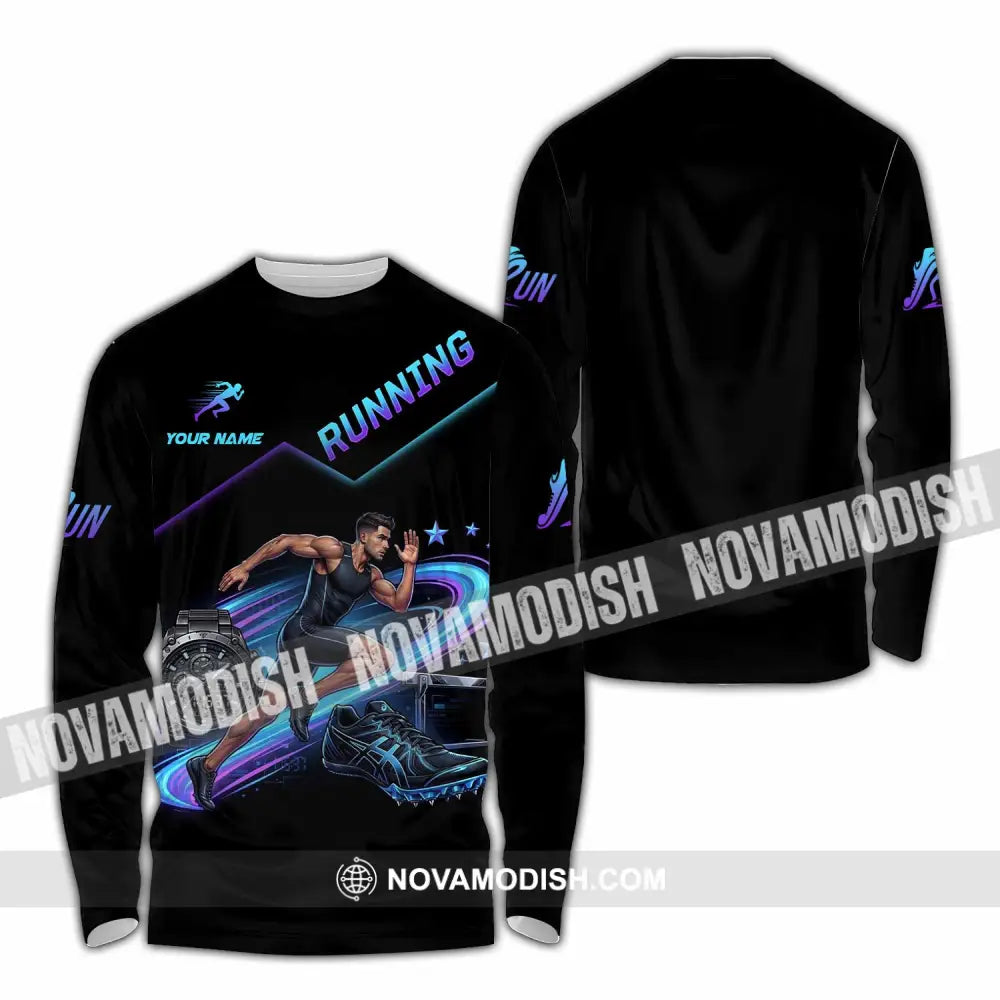 Men Shirt - Custom Running Shirt - Long Sleeve Shirt / S - T-shirt