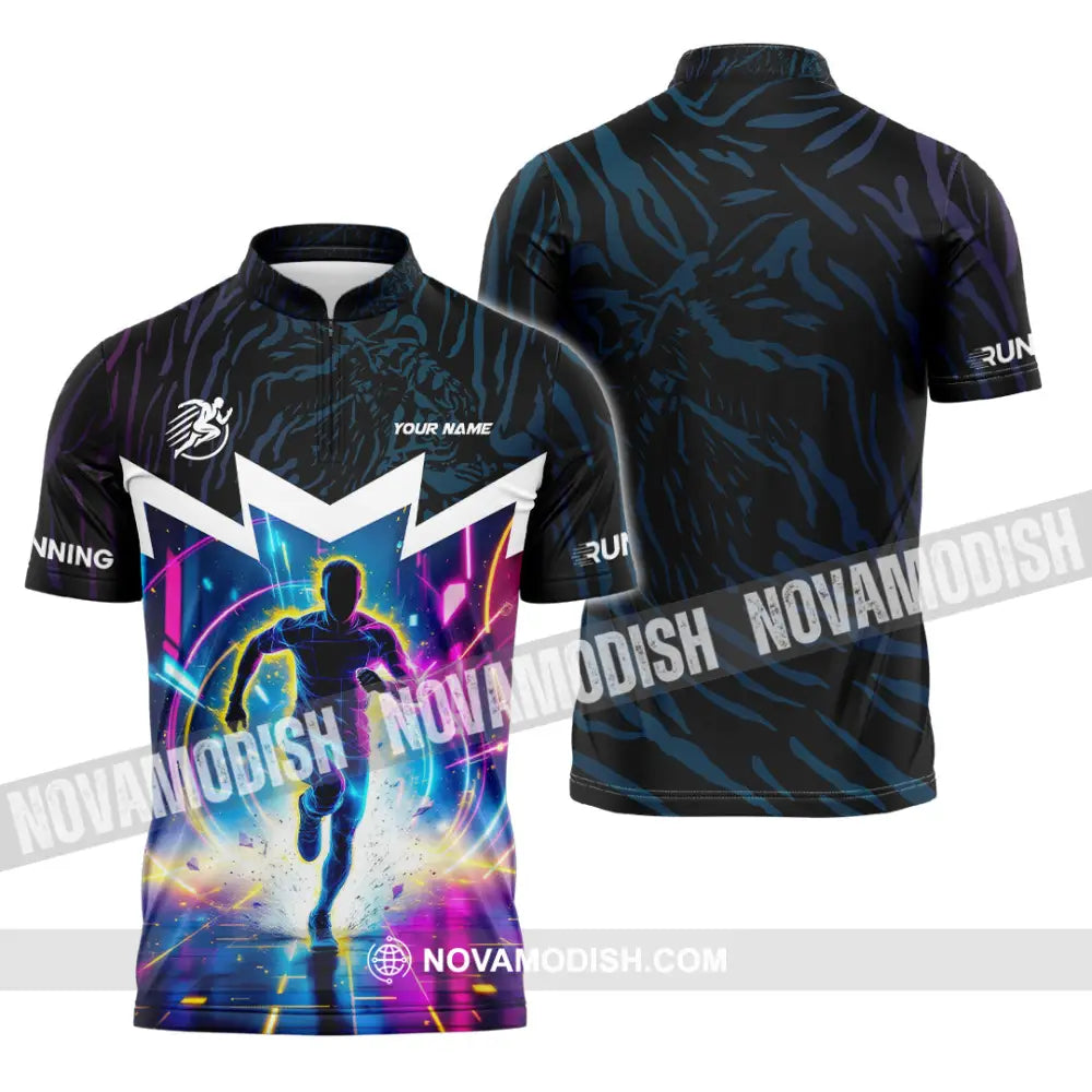 Men Shirt - Custom Running Love Runner Shirt Zipper Polo Shirt / S T-shirt