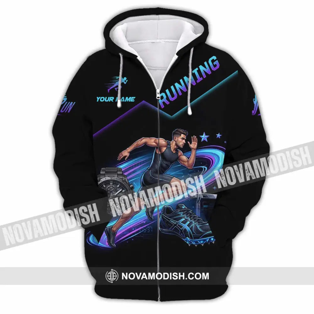 Men Shirt - Custom Running Shirt - Zipper Hoodie / S - T-shirt