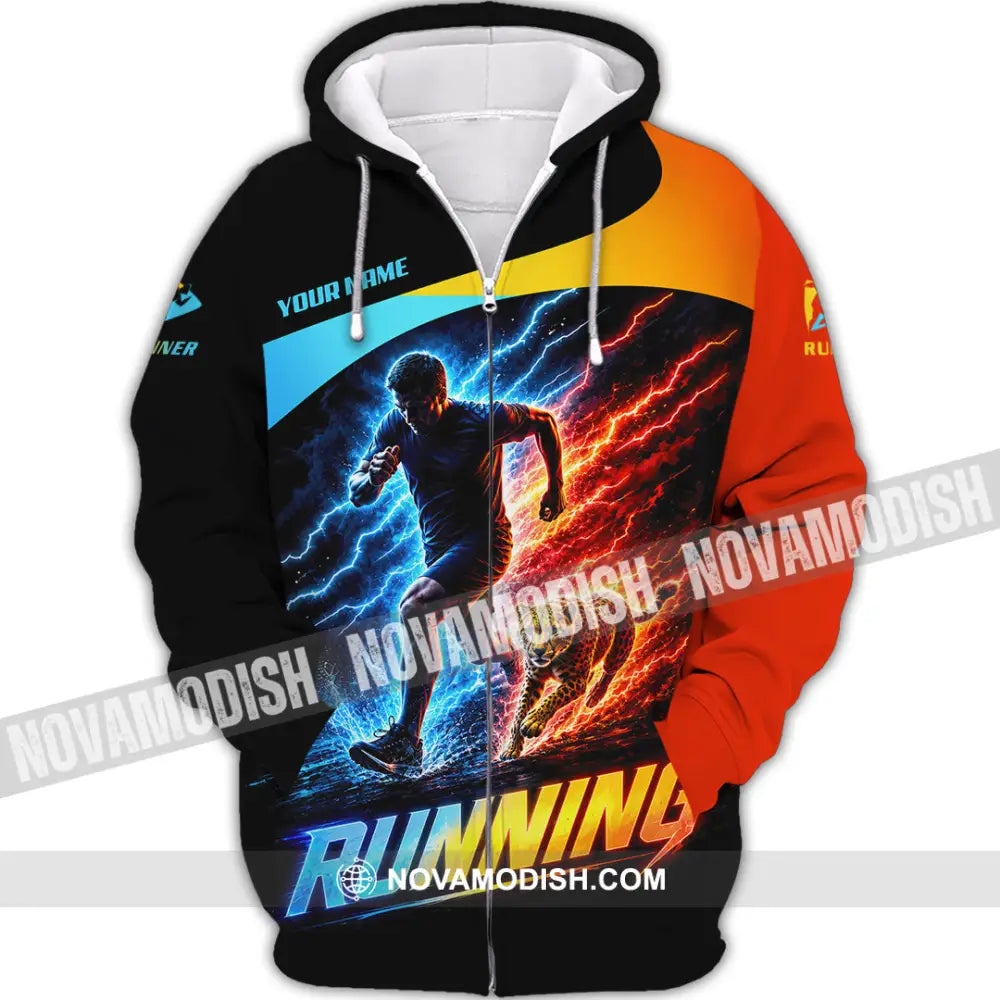 Men Shirt - Custom Running Shirt - Zipper Hoodie / S - T-shirt