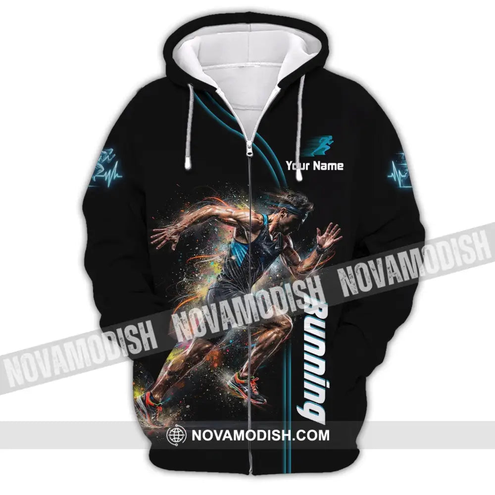 Men Shirt - Custom Running Shirt - Zipper Hoodie / S - T-shirt