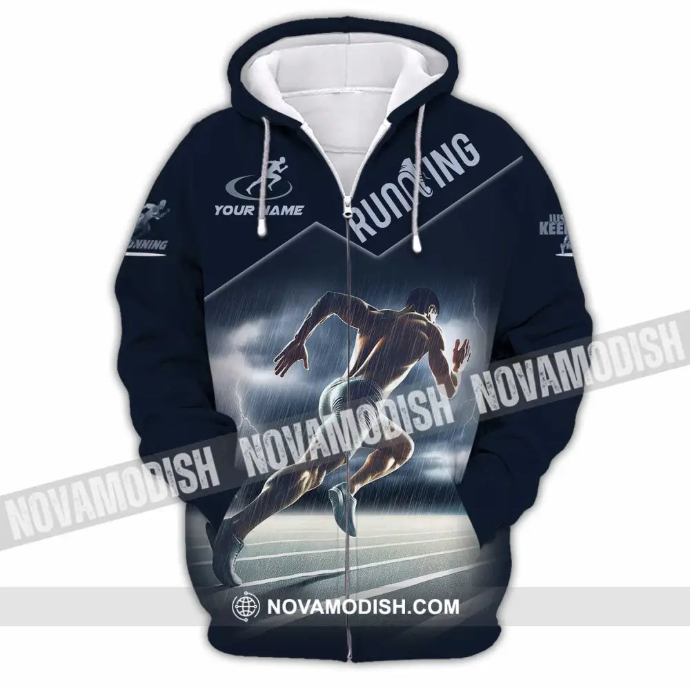 Men Shirt - Custom Running Shirt Zipper Hoodie / S T-shirt