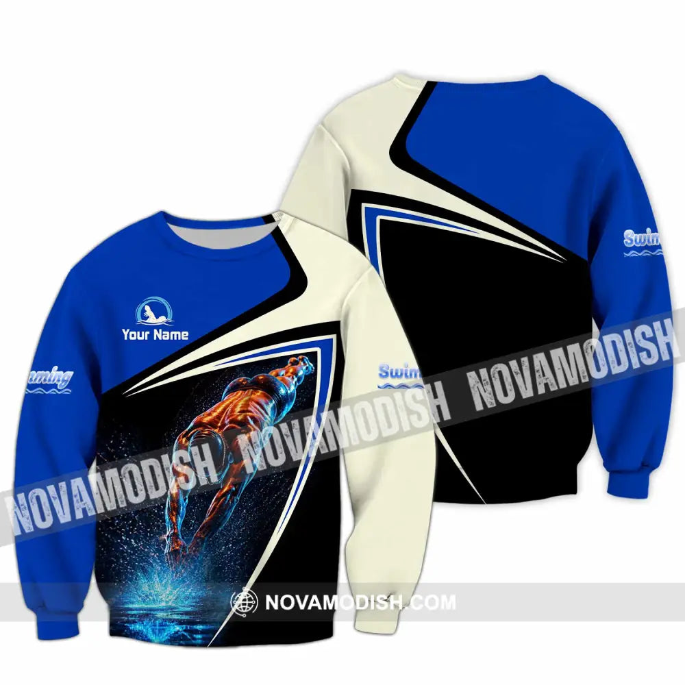 Men Shirt - Custom Swimming Shirt - Long Sleeve / S - T-shirt
