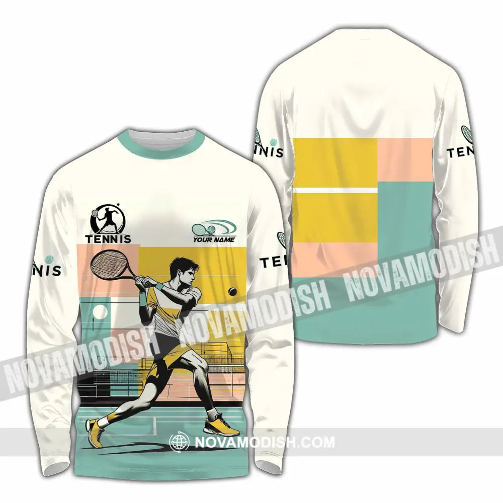 Men Shirt - Custom Tennis Sport Shirt Long Sleeve Shirt / S T-shirt