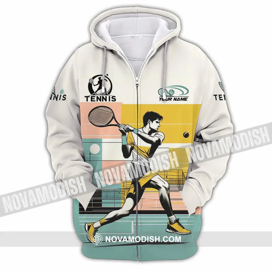 Men Shirt - Custom Tennis Sport Shirt Zipper Hoodie / S T-shirt