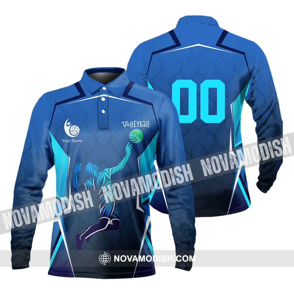 Men Shirt - Custom Volleyball 3D Shirt - Long Sleeve Polo / S - T-shirt