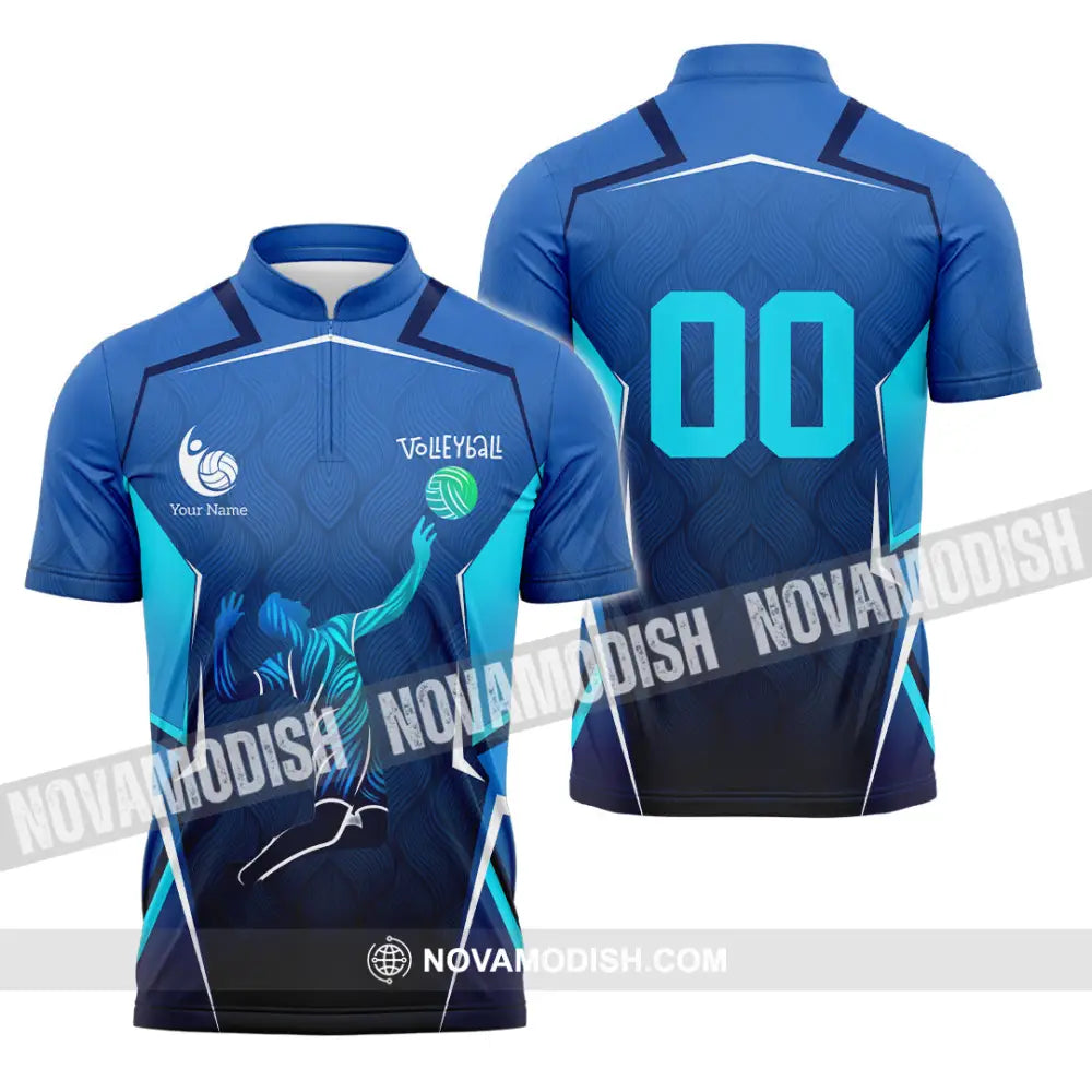 Men Shirt - Custom Volleyball 3D Shirt - Zipper Polo Shirt / S - T-shirt