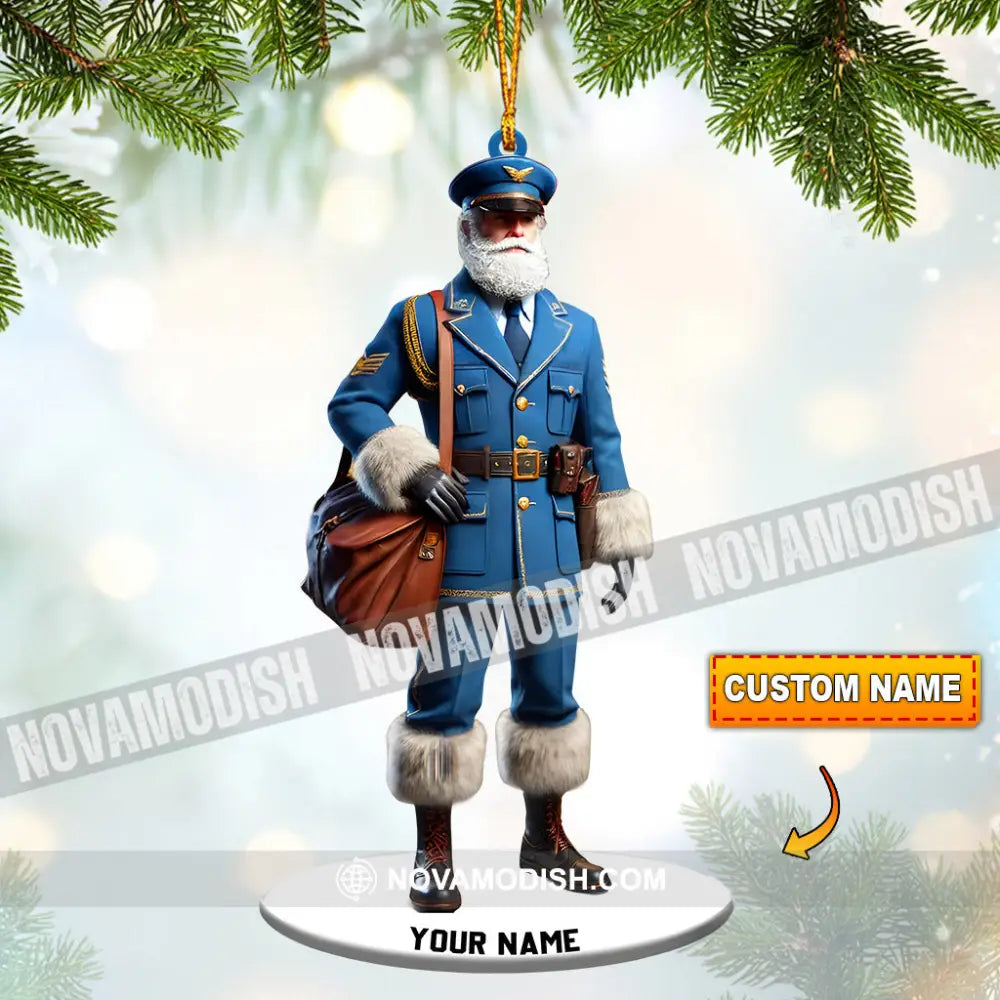 Merry Christmas Santa Captain Home Decor Ornament Personalized