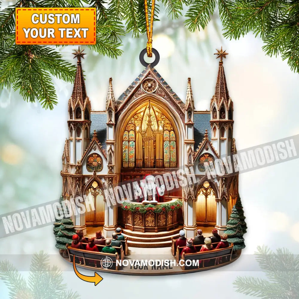 Merry Christmas Santa Church Home Decor Ornament Personalized 3.54’’ / 1