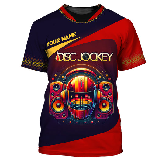Unisex Shirt, Custom Name Disc Jockey Shirt, Music Heart Shirt, DJ Hoodie Shirt Polo Long Sleeve