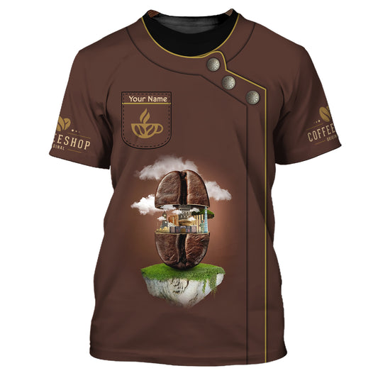 Unisex Shirt, Custom Name Shirt for Coffee Shop, Coffee Shop T-Shirt Uniform