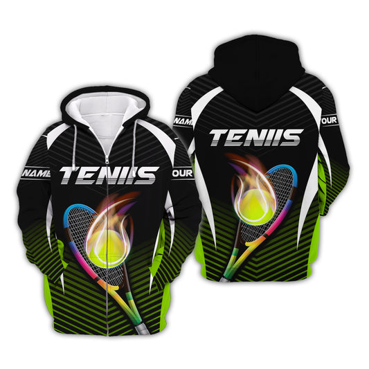 Man Shirt, Custom Name Tennis T-Shirt, Tennis Polo Shirt, Tennis Zipper Hoodie, Gift for Tennis Lover