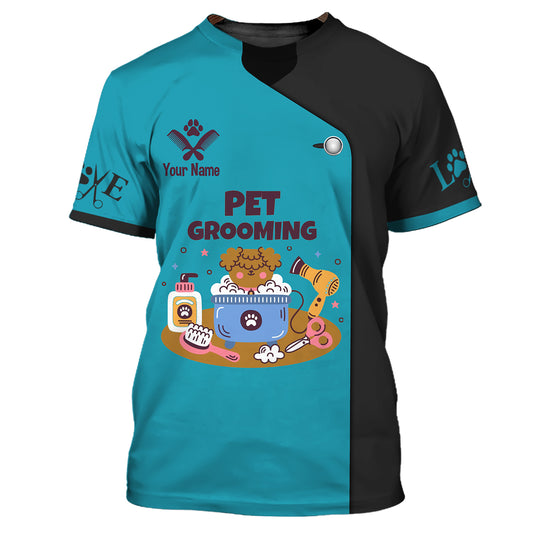 Unisex Shirt, Custom Name Groomer Shirt, Pet Groomer Hoodie, Pet Grooming T-Shirt