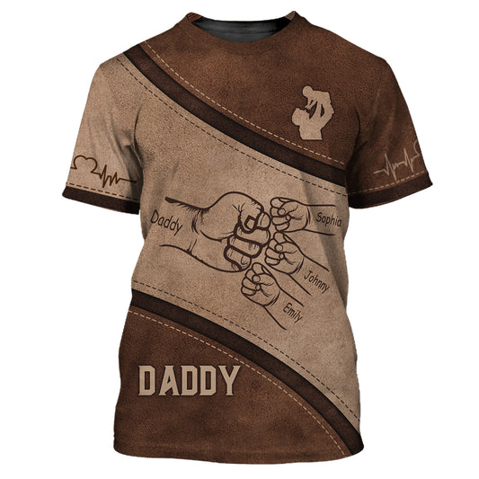 Unisex Shirt, Outline Fist Bump Daddy, Father's Day Gift For Dad Grandpa Husband