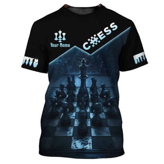 Unisex-Shirt, Schach-T-Shirt mit individuellem Namen, Schachspiel-Shirt
