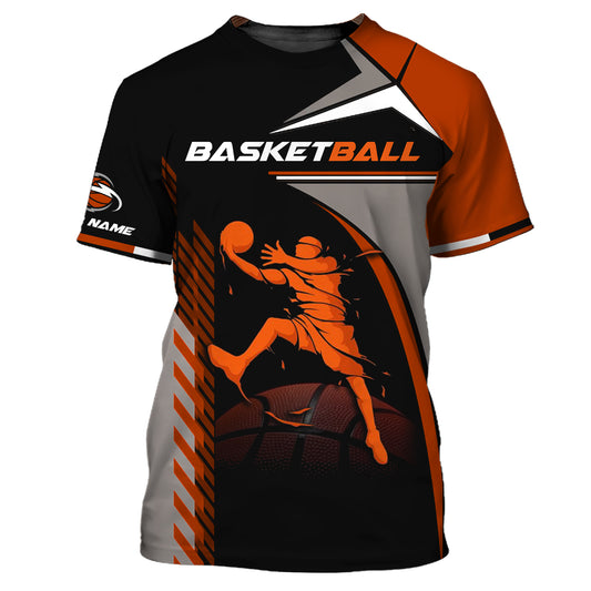 Herren-Shirt, Basketball-T-Shirt mit individuellem Namen, Geschenk für Basketballspieler