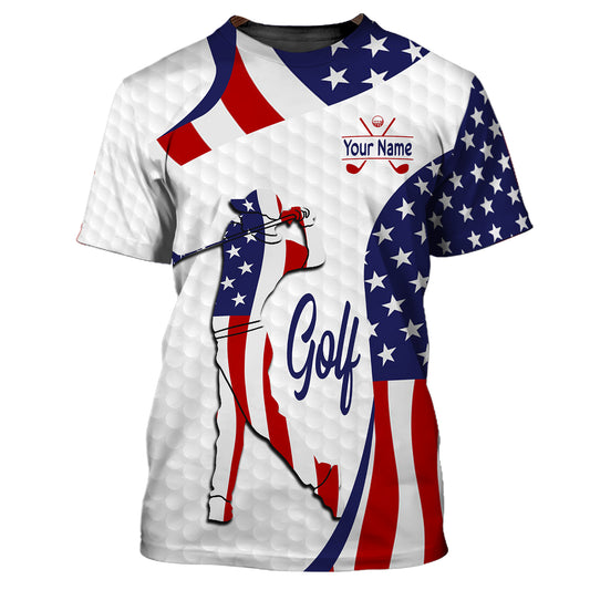 Man Shirt, Custom Name Golf Shirt, Gift for Golf Lover, Golf USA, Golf Player Shirt