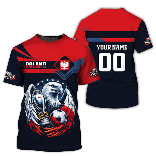 Unisex Shirt, Custom Name and Number Poland Football Polo Shirt, Euro 2024 Poland Football Hoodie Long Sleeve Shirt