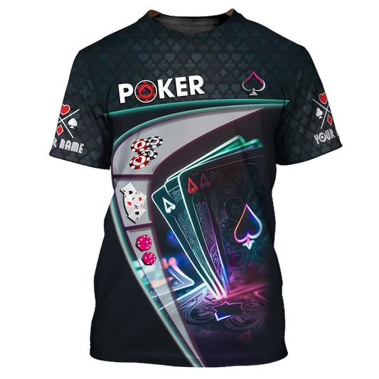 Unisex-Shirt, Poker-T-Shirt mit individuellem Namen, Poker-Hoodie, Casino-Shirt, Poker-Geschenk