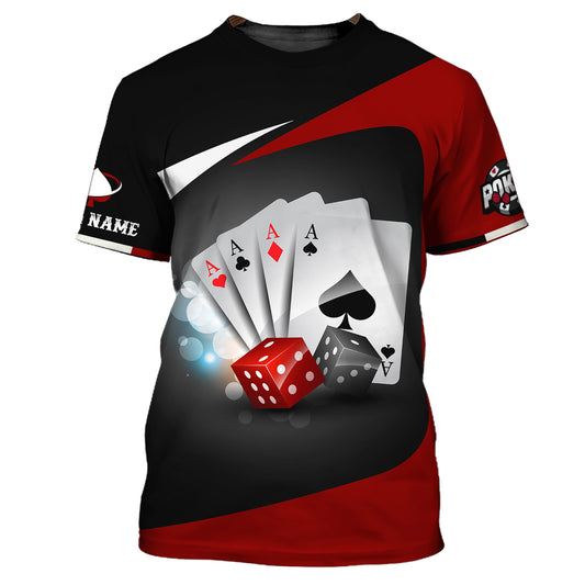 Unisex-Shirt, Poker-T-Shirt mit individuellem Namen, Casino-Shirt, Poker-Geschenk