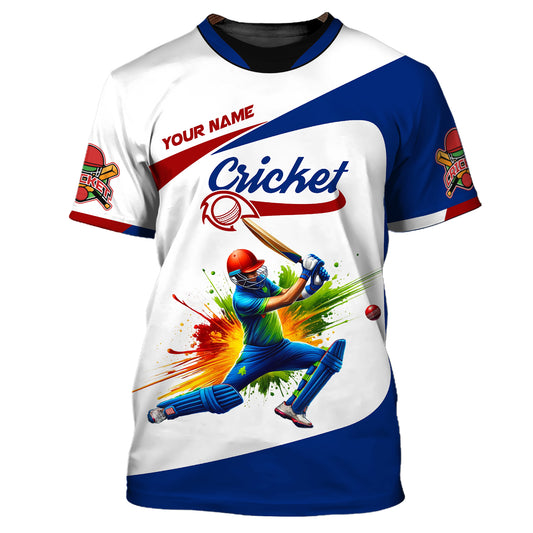 Man Shirt, Custom Name Cricket T-Shirt, Gift for Cricket Lover, Cricket Player Apparel