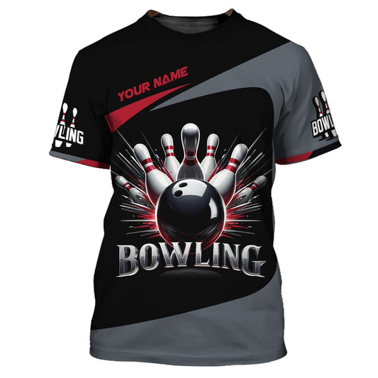 Unisex T-Shirt, Custom Name Bowling T-Shirt, Bowling Love Shirt, Shirt For Bowling Lovers