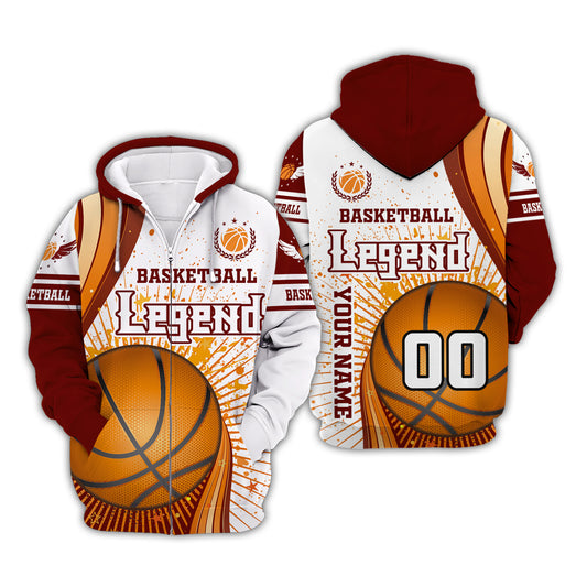 Man Shirt, Custom Name and Number Basketball T-Shirt, Basketball Legend, Gift for Basketball Player